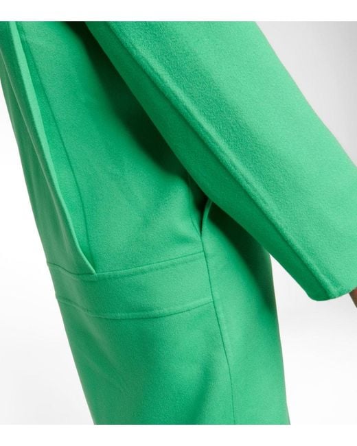 Stella McCartney Green Double-Breasted Wool Coat
