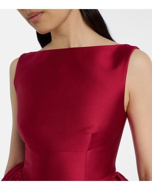 Roland Mouret Red Peplum Taffeta Top