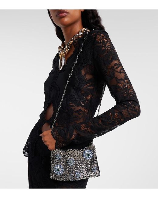 Rabanne White 1969 Nano Embellished Shoulder Bag