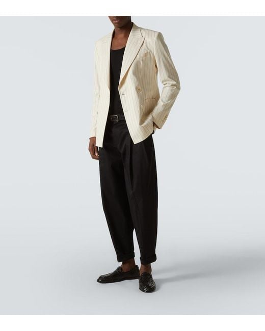Dolce & Gabbana Natural Striped Cotton-Blend Blazer for men