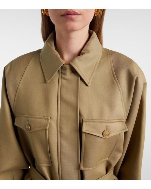 Frankie Shop Green Kelia Belted Padded Jacket