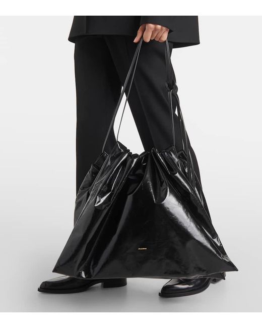 Jil Sander Black Empire Leather Shoulder Bag