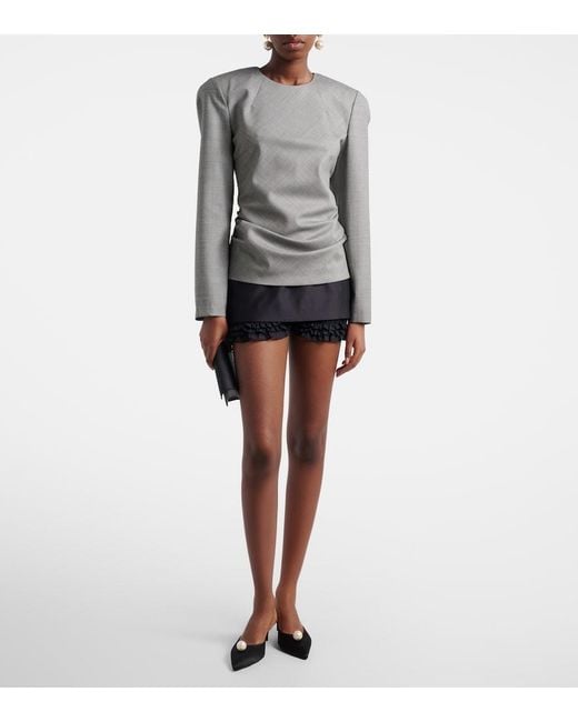 Magda Butrym Gray Draped Wool Blouse