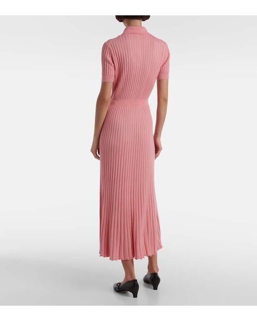 Gabriela Hearst Pink Amor Silk And Cashmere Maxi Dress