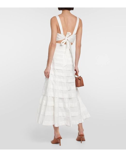 Jonathan Simkhai White Maxikleid Aus Einem Baumwollgemisch