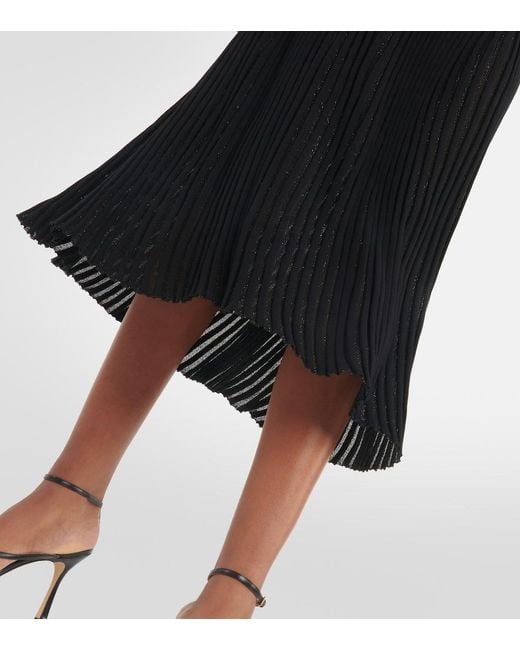 Dorothee Schumacher Black Plisse Knit Midi Dress