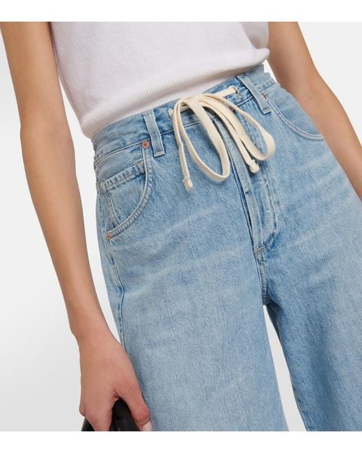 Citizens of Humanity Blue Brynn Low-Rise Wide-Leg Jeans