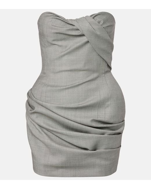 Vestido Corse De Lana Drapeado Magda Butrym de color Gray