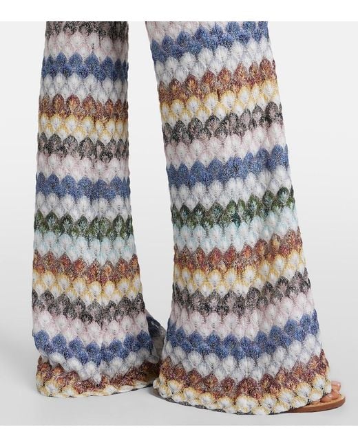 Missoni Multicolor Knitted Lame Flared Pants