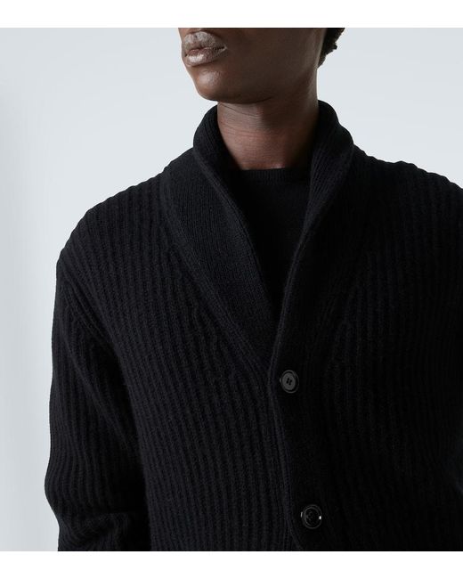 Allude Blue Wool And Cashmere Cardigan for men