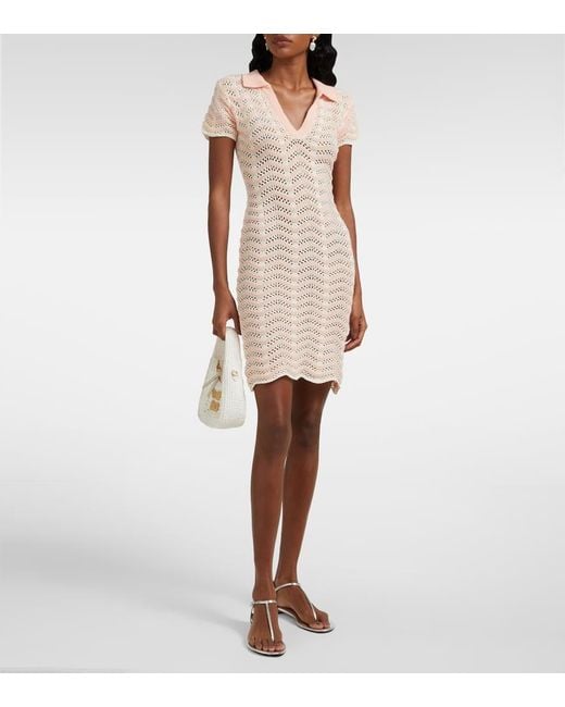 Bananhot Pink Coco Striped Cotton-Blend Minidress