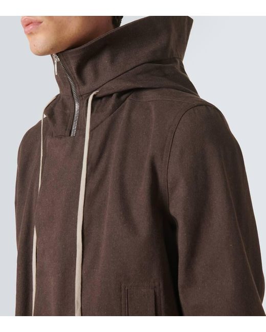 Rick Owens Brown Oversized Cotton Coat for men