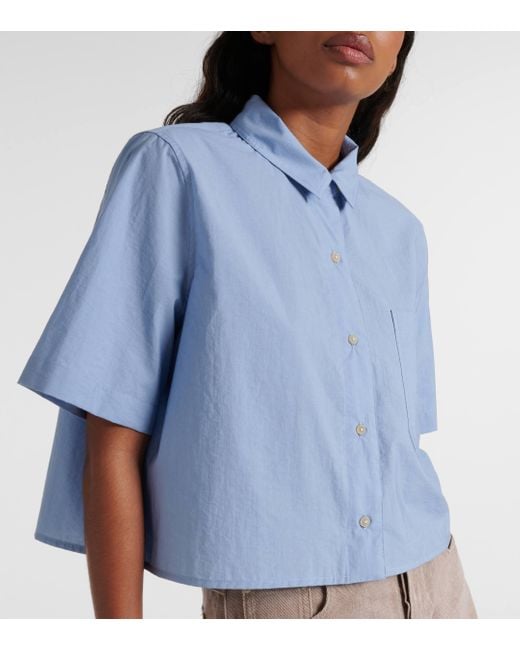 Loewe Blue Paula's Ibiza Anagram Cropped Shirt
