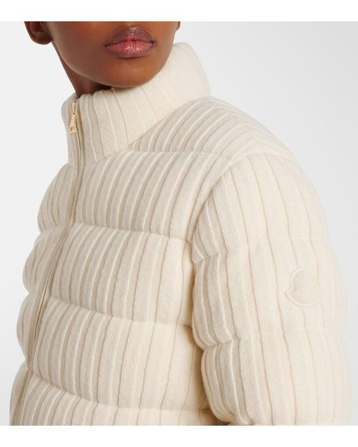 Moncler Natural Wool And Cashmere Down Jacket