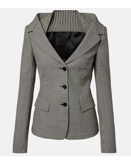 McQueen Gray Gingham Layered Blazer