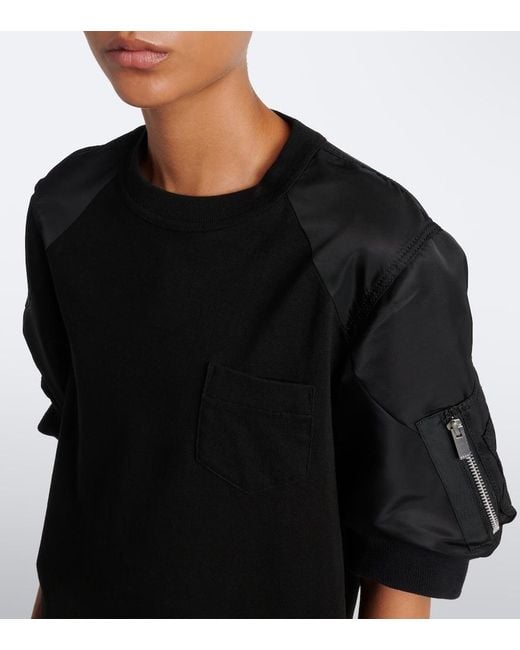 Sacai Black Cotton Minidress