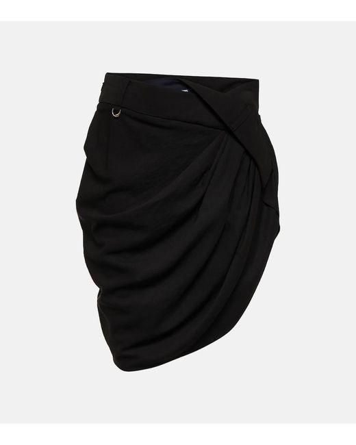 Minifalda La Mini Jupe Saudade drapeada Jacquemus de color Black