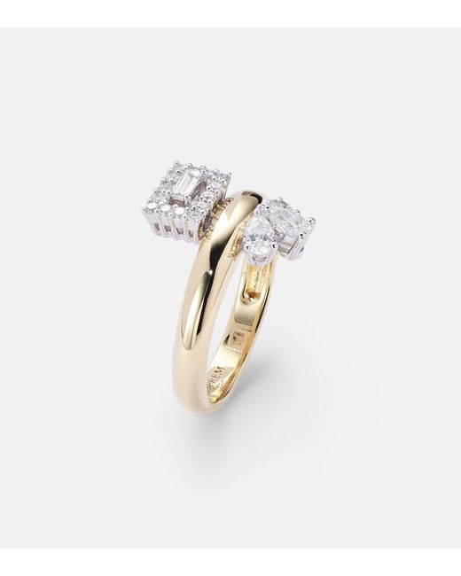 YEPREM White Golden Strada 18Kt Ring With Diamonds