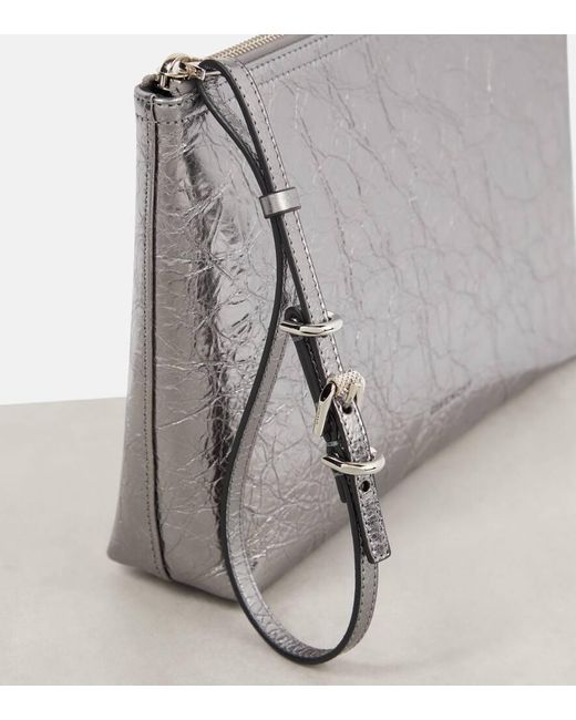 Givenchy Gray Etui Voyou aus Metallic-Leder