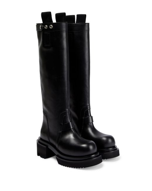 Rick Owens Bogun Knee-high Leather Boots in Black - Save 19% | Lyst ...