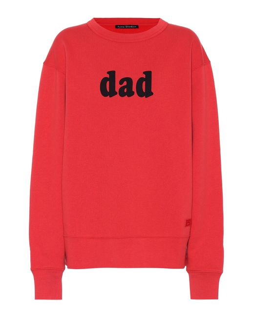 Acne Red Dad Cotton Sweatshirt
