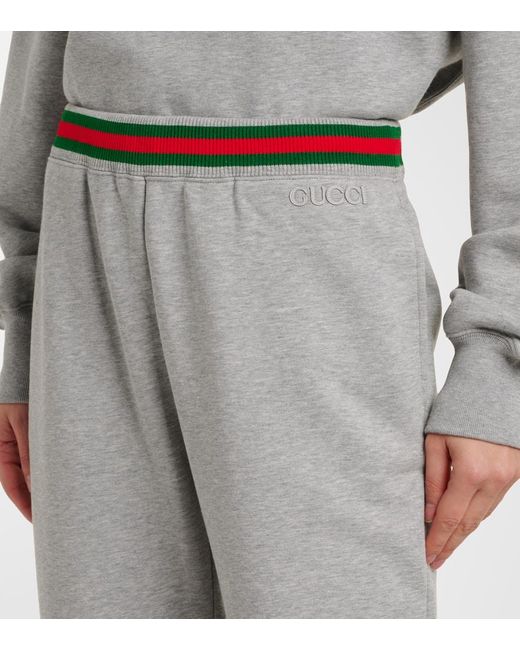 Gucci Gray Jogginghose Aus Baumwolljersey Mit Web, Grösse
