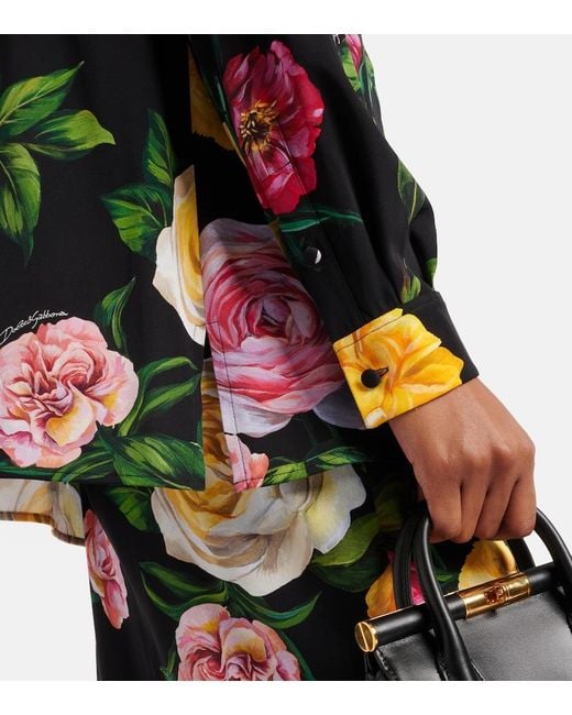 Dolce & Gabbana Black Printed Silk Shirt