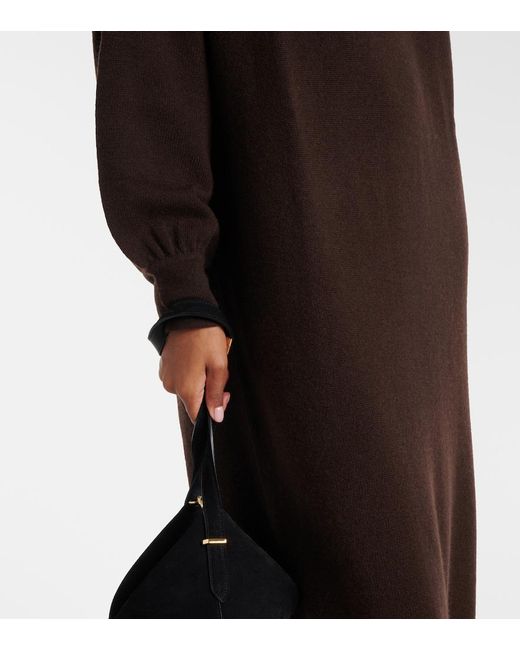 Jardin Des Orangers Brown Turtleneck Wool And Cashmere Sweater Dress