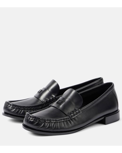 Max Mara Black Leather Loafers