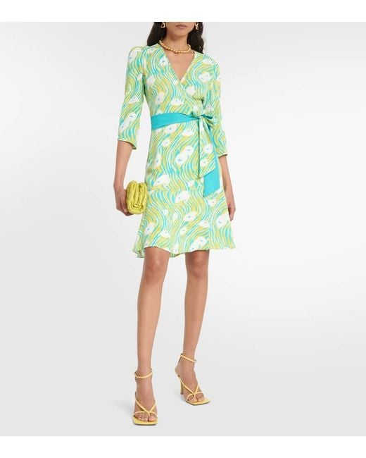Diane von Furstenberg Green Bedrucktes Minikleid