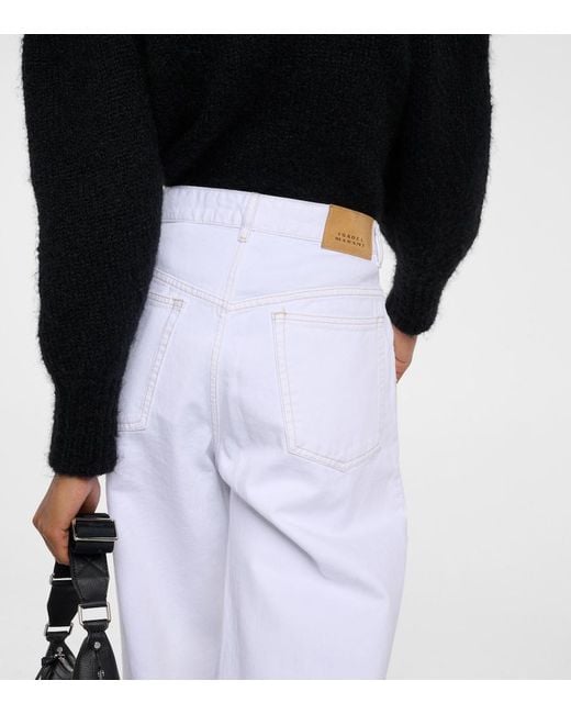 Isabel Marant White Vetan High-Rise Wide-Leg Jeans