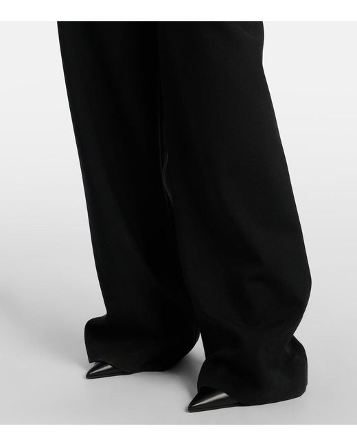 Gucci Black Wool-Blend Straight Pants