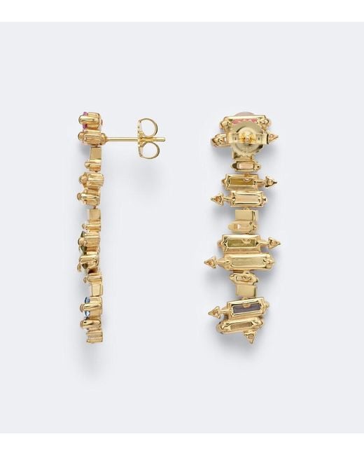 Suzanne Kalan White 18Kt Drop Earrings With Sapphires And Diamonds