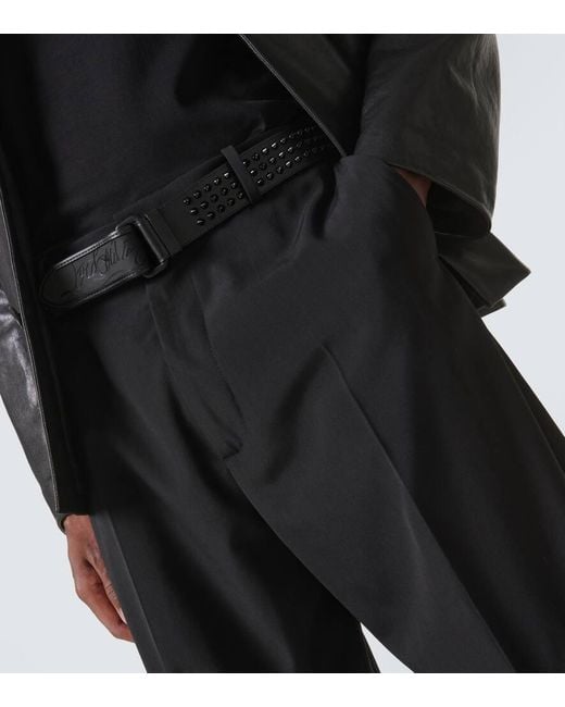 Ceinture Loubi En Cuir A Ornements Christian Louboutin pour homme en coloris Black