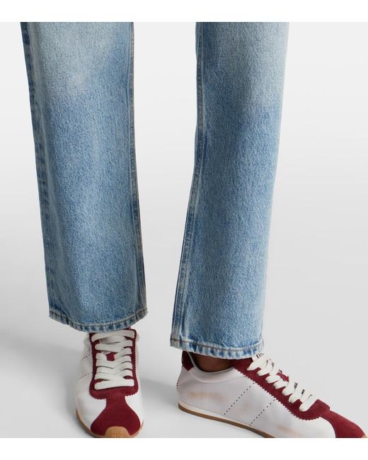 Agolde Blue 90's Pinch Waist High-Rise Straight Jeans