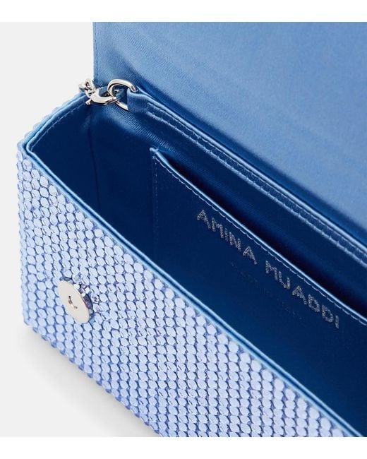 AMINA MUADDI Blue Superamini Embellished Clutch