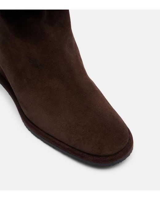 Yves Salomon Black Shearling-Lined Suede Wedge Ankle Boots