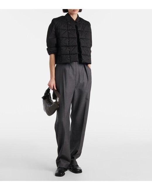 Lemaire Gray Pleated Wool Twill Straight Pants