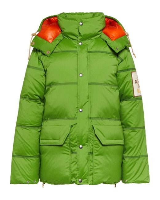 Gucci Synthetic X The North Face Quilted Down Jacket in Green - Lyst