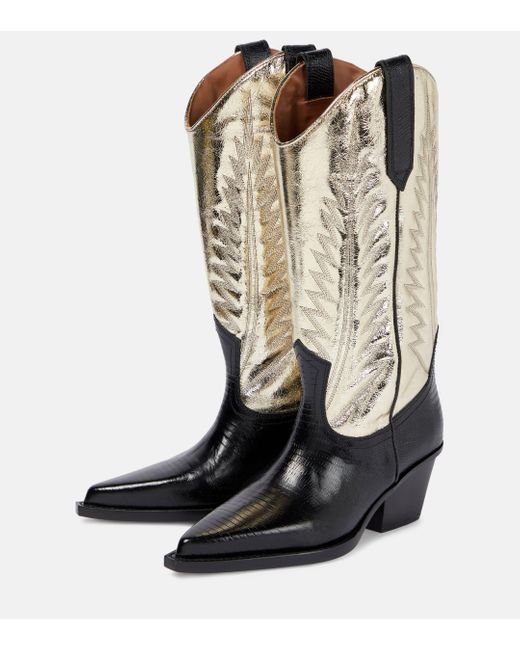 Paris Texas Green Rosario Leather Cowboy Boots