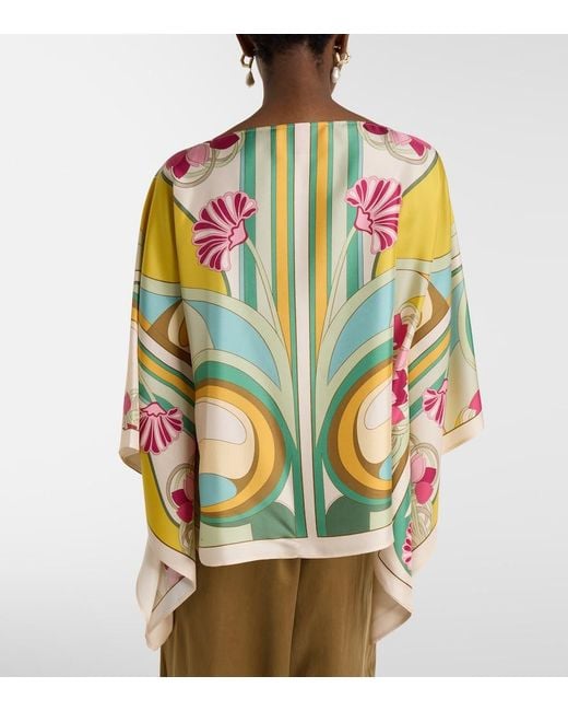 LaDoubleJ Multicolor Square Printed Silk Twill Top