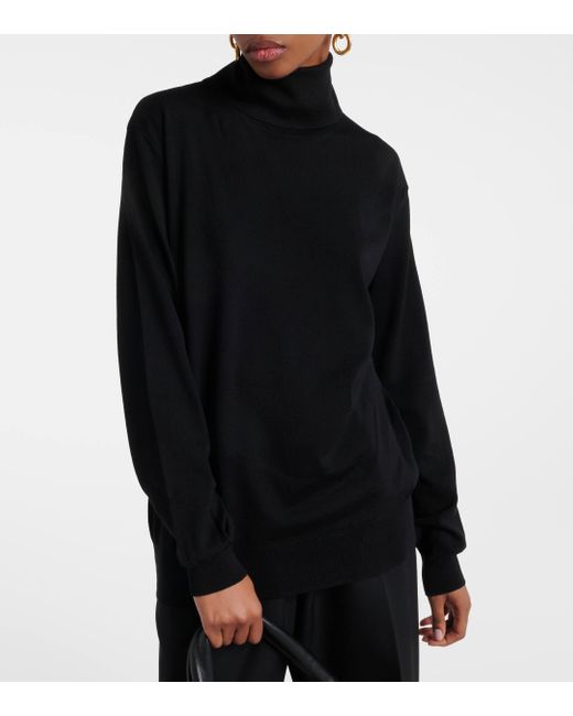 Jil Sander Black Wool Turtleneck Sweater