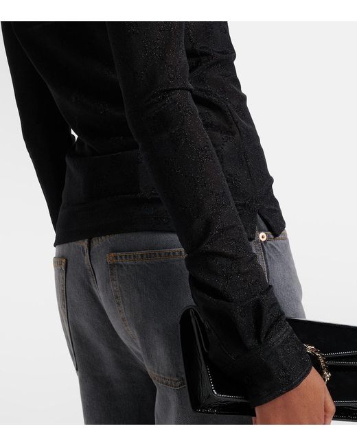 Gucci Black Gg Sheer Lame Shirt