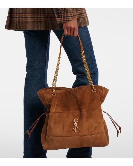 Saint Laurent Brown Jamie Shopping Suede Tote Bag