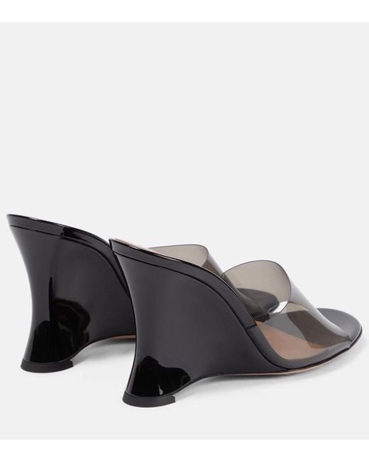 Gianvito Rossi Black Futura 95 Patent-leather And Pvc Wedge Sandals