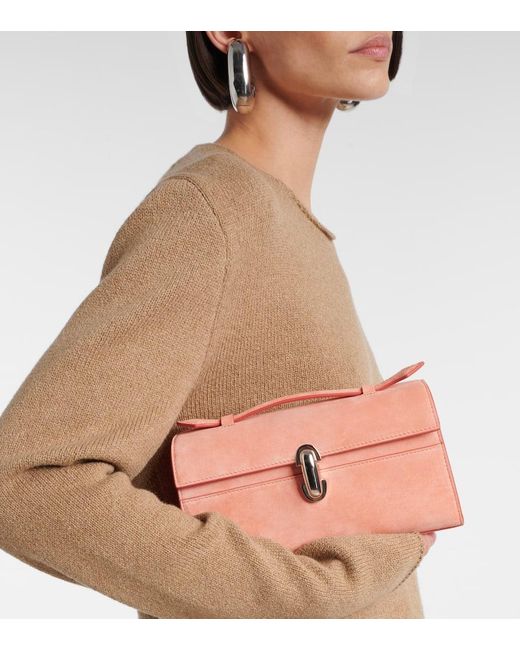 SAVETTE Pink Symmetry Suede Tote Bag