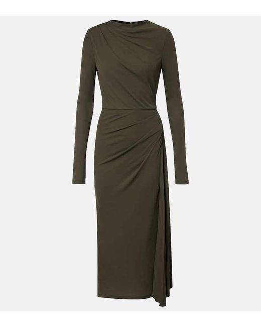 Erdem Women's Green Draped Jersey Midi Dress
