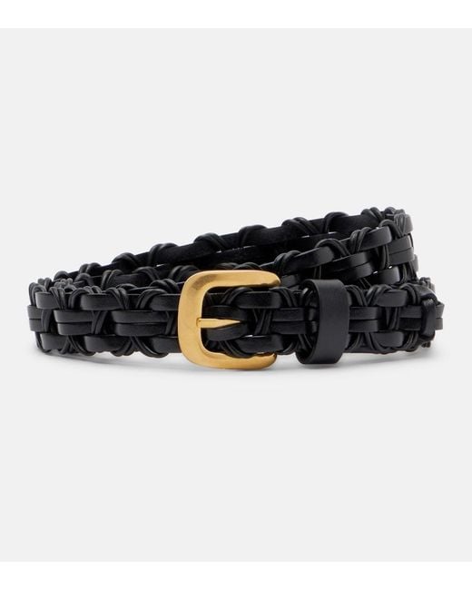 The Row Black Cord Woven Leather Belt