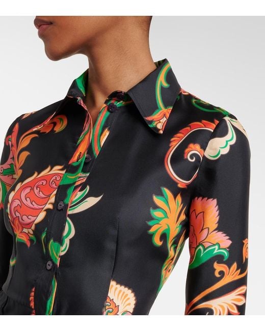 Etro Black Silk Shirt Dress
