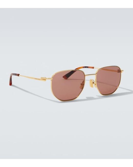 Bottega Veneta Brown Split Round Sunglasses for men